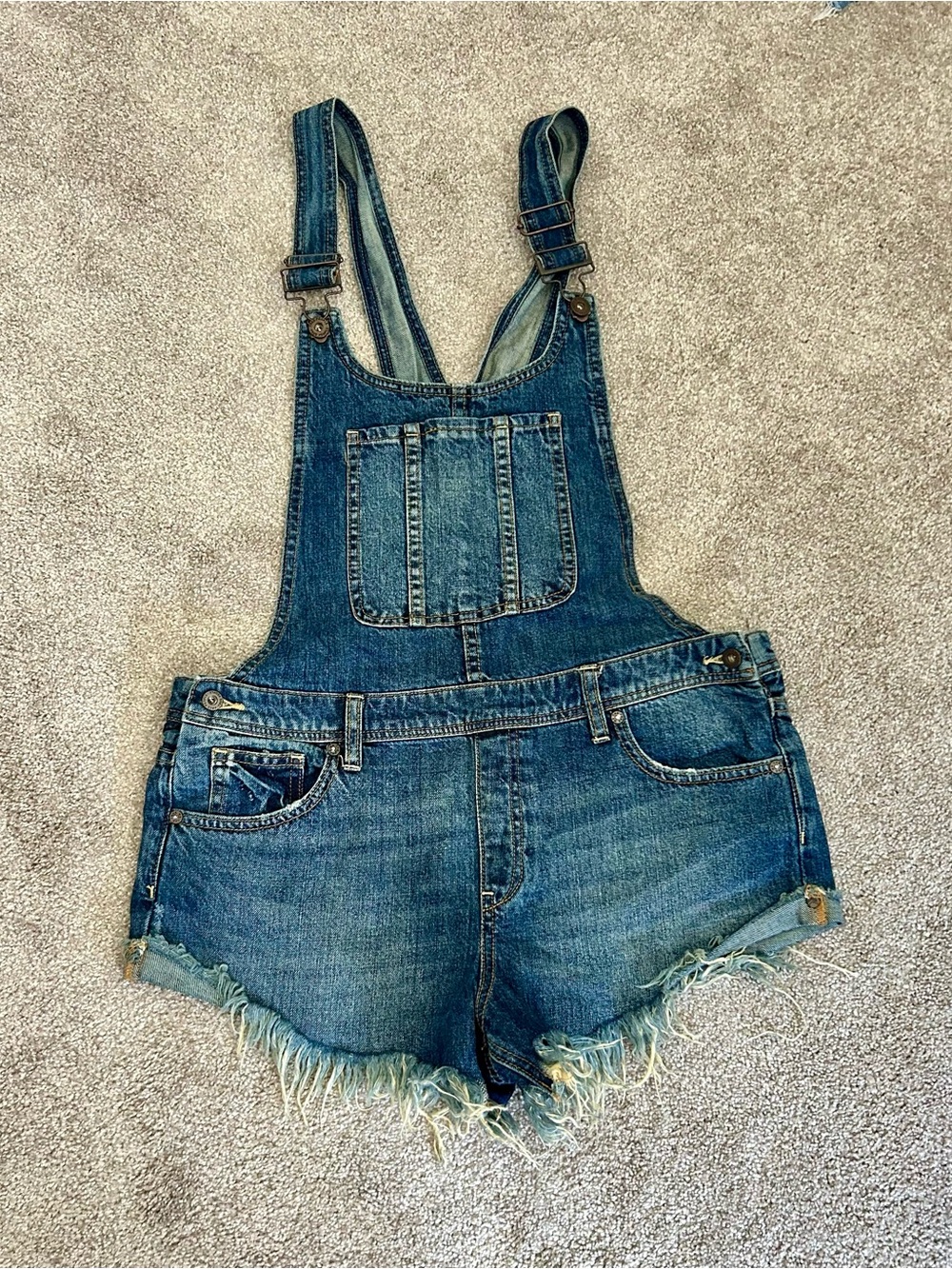 We The Free light blue denim shortalls